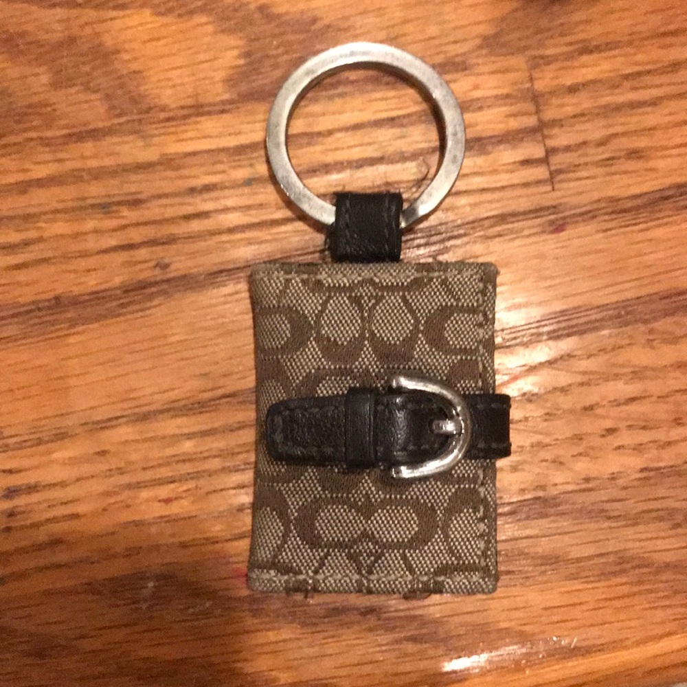 Coach Brown and Tan Monogram keychain